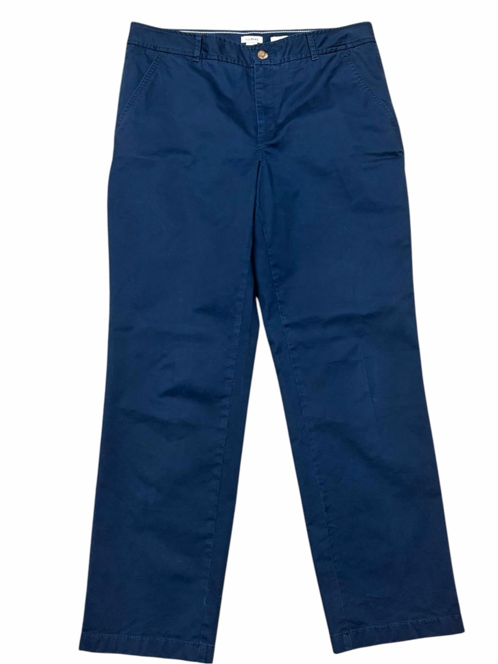 L.L.Bean Favorite Fit Navy Blue Straight Leg Chino Pants Size 10 Regular